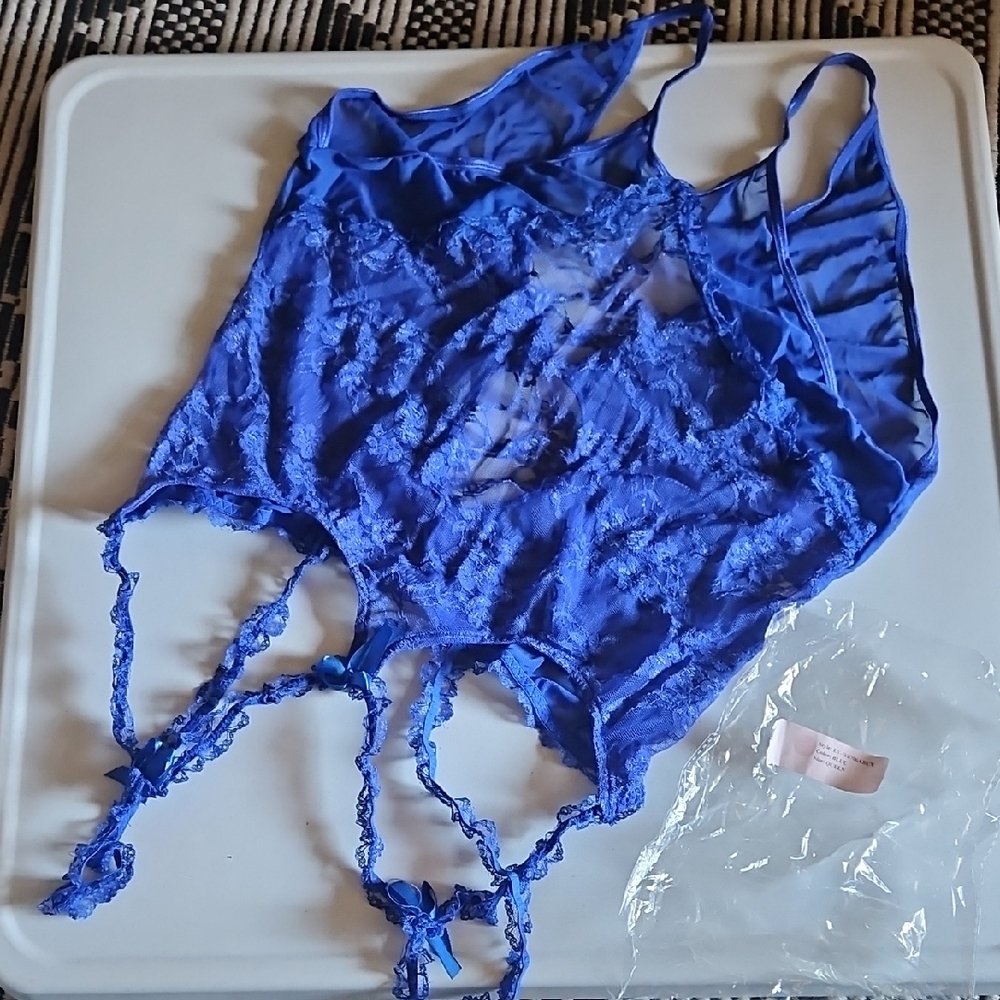 Lace Blue Lingerie Bodysuit